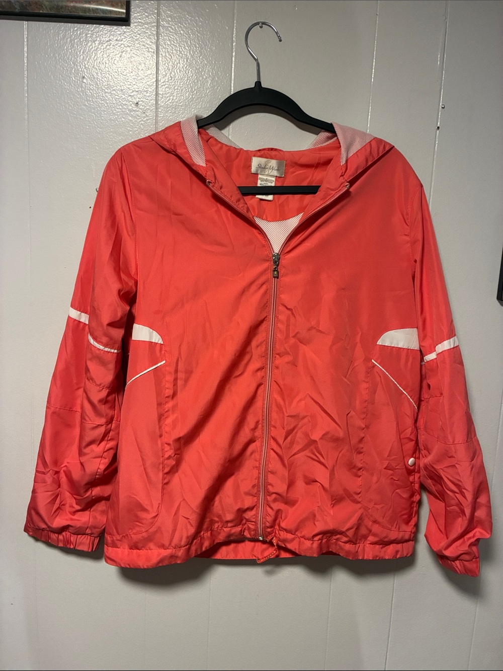 Studio Works Coral-Red Hooded Utility Jacket